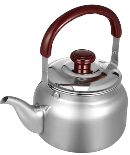VINTORKY Wasserkessel Emaille aus Edelstahl 1000ml mit Pfeife Hitzebeständig Geeignet für Induktions und Gasherd für Zuhause und Büro