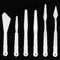 WOLMIK Painting Knives - 6 PCS Plastic Paint Palette Knife Acrylic Painting Palette Knives Small Painting Trowel Artist Oil Paint Knife Painting Mixing Scraper Small Palette Knife Set