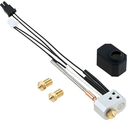 Hotend Kit Heizblock 0,4mm Düse Heizpatrone Extruder für MK4 | Prusa I3 MK4,24V 40W,Gehärtete Stahldüse,2x Messingdüsen,Thermistor,Silikon Abdeckung,Vorinstalliert
