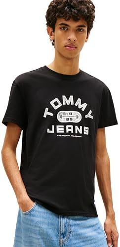 Tommy Jeans Herren T-Shirt Kurzarm Gym mit Rundhalsausschnitt, Schwarz (Black), 4XL