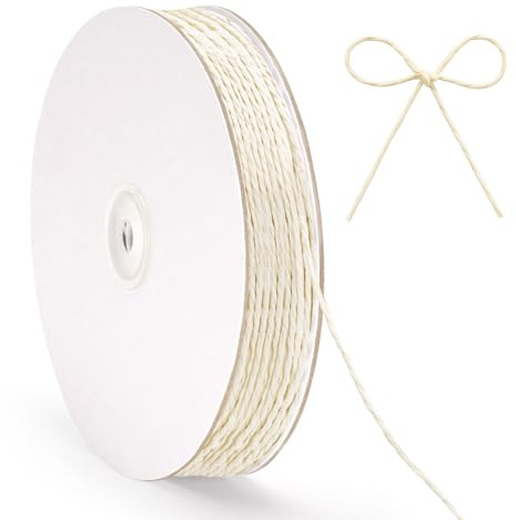 G2PLUS 2mm Beige Paper String: 100m Gift Wrapping Twine for DIY Crafting, | Gift Wrapping, Crocheting and Party Decorations