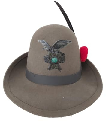 MP di Marco Paternesi Cappello Alpino Truppa Completo con Penna, Fregio e Nappina – Lana 100% Made in Italy – Varianti Taglia (54–60) e Nappina (Rossa/Verde/Bianca/Blu/Viola)