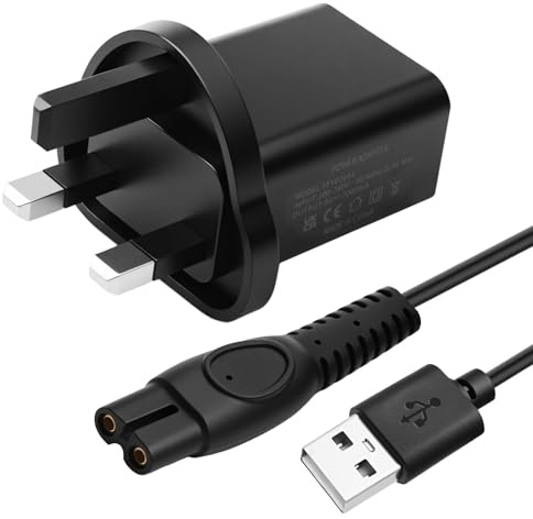 5V 2A Charger for Philips 3000X 5000X i9000 Series Shaver,UK Beard Trimmer Charging Cable for One Blade Pro 360 QP2824 QP2834 MG7920 MG7940 QP2734 QP2724 BT3233 QP6542 QP1924 MG5920 Power Cord Adapter