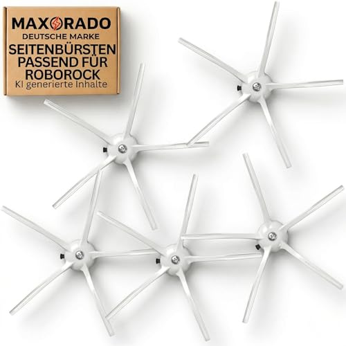 Maxorado Zubehör Set passend für Roborock S4 S5 MAX S6 Pure E2 E3 E4 E5 Q5 Xiaomi C1 Staubsaugerroboter (Seitenbürsten)