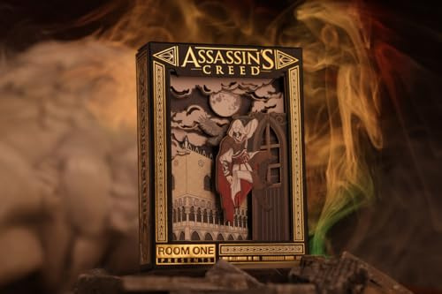 JP GAMES LTD Assassin's Creed Legacy V2 Spielkarten: Signature Edition Black – Luxus-Deck von Room One Karten, Sammeldeck für Erwachsene, ab 14 Jahren