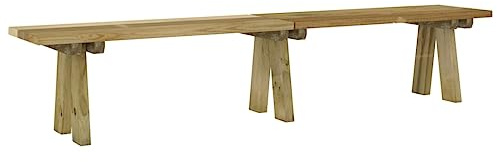 Generico Banco de jardín de 220 cm de madera de pino maciza impregnada, banco de exterior resistente a la corrosión, 220 x 38 x 45 cm