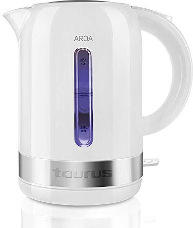 Taurus Aroa IV Hervidora de agua de gran capacidad, 1.7 litros, cuerpo de Plástico y acero inoxidable, color multicolor