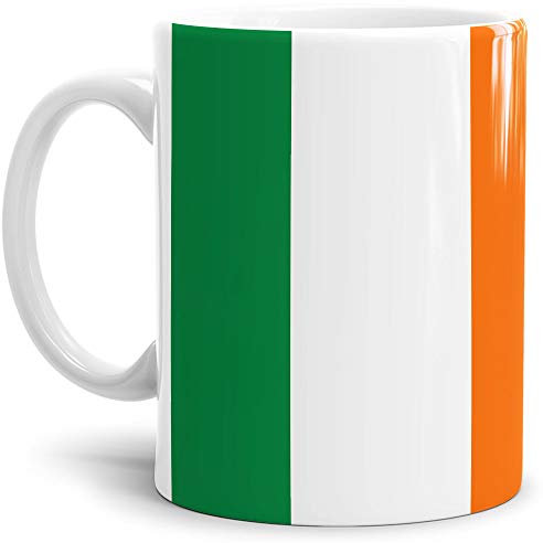 Tassendruck Flaggen-Tasse/Souvenir/Urlaub/Länder-Fahne/Kaffetasse/Mug/Cup - (Irland, Normal)