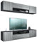 Vladon Wohnwand Mogan, Schwarz matt/Avola-Anthrazit - Moderne Anbauwand bestehend aus 2 TV-Boards (181 x 147 x 35 cm)