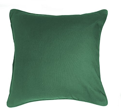 Lancashire Textiles Limited Manufacturers of quilts, pillows and homewares | [ 4 PACK ] Eden Plain Green Cotton Piped 43cm x 43cm Cushion Cover Only [ 4 PACK ] (Green)