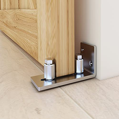 Rullo per montaggio a filo in acciaio inox resistente ai graffi, guida a pavimento per porte spesse fino a 6,3 cm