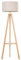 HOMCOM Lampada da Terra con Ripiano Intermedio Paralume in Lino Interruttore a Pedale Risparmio Energetico Altezza 154cm, Legno, 50x50x154 cm