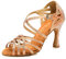 MINITOO Damen Tanzen Schuhe Tanzschuhe Latein Salsa Glitzer Sandalen L357 Braun EU 34