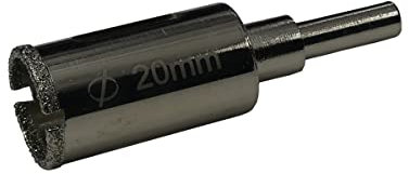 BOHRFUX - Broca para baldosas, 20 mm de diámetro, para cristal, diamante, broca de perforación, corona hueca