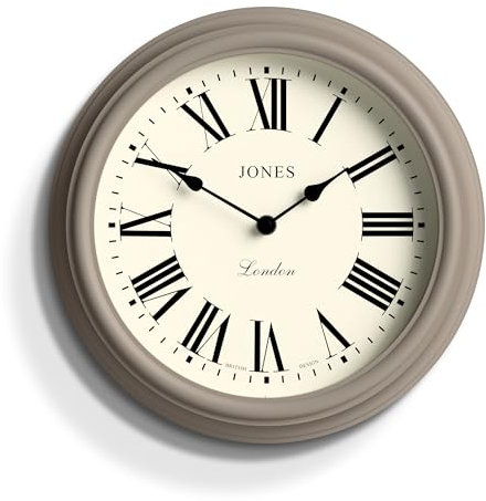 JONES CLOCKS® Venezianische Wanduhr | Klassisch rund | 30cm | Stein | Römische Ziffern | Traditionelles Design ideal für Küche, Wohnzimmer oder Schlafzimmer