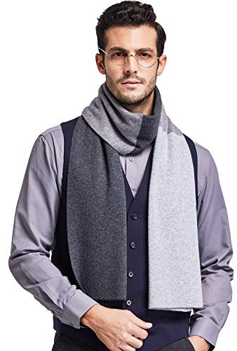 Taylormia Schal Herren 100% Merinowolle Premium Warm und Weiche Winterschal (Grau 9277)