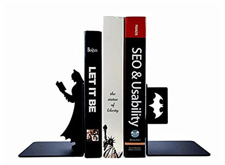 Ends Creative Book, Heavy Duty métal Bookends Livre Intercalaires Accueil Bureau de décoration Livre Stand étudiant Cadeau (Color : Black, Size : B)