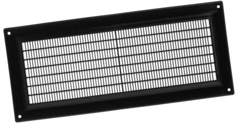 130x300mm Grille de Ventilation avec Moustiquaire - Grille D'aération - Plastique ABS Noir