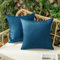Woaboy 2er Set Outdoor Kissenbezüge Wasserfeste Kissen Wasserdicht Kissenhülle Dekohülle Sofakissen Moderne Couchkissen für Draußer Sofa Balkon Terrasse Garten 50 x 50 cm Navy Blau
