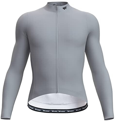 Wulibike Radtrikot Herren Langarm - Rennrad Trikot Herren Reißverschluss mit Taschen, Sommer Atmungsaktiv feuchtigkeitsaufnahm Radtrikot