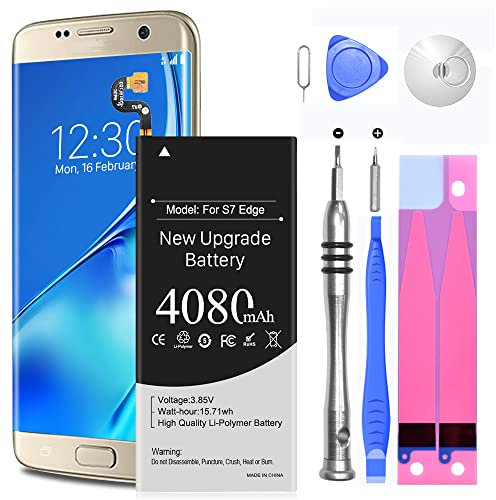 Akku für Samsung Galaxy S7 Edge, 4080mAh Upgrade Akku Ersatz für Samsung Galaxy S7 Edge EB-BG935ABE G935A G935F G935P mit Reparaturwerkzeugsatz [Nicht für Galaxy S7]
