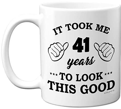 Stuff4 41st Birthday Gifts for Women and Men, Birthday Mug for 41 Year Old | 11oz Ceramic Dishwasher Safe, His or Her Special Day, Made in The UK