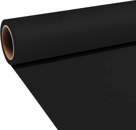 JOBY Seamless Creator Background Paper, Photography Backdrop for Videos, Streaming, Interviews, Backdrops for Photoshoot, Photography Props, Size 1.35X11m, Black on Black, JB01881-BWW