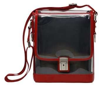 DOMINIE Messenger Unisex Holografische Leder/TPU Umhängetasche, Red Holo