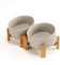 SPUNKYJUNKY Kippbarer Hundenapf Keramik Doppel Hund Futternapf mit Bambus Ständer 0° und 15° Neigungswinkel für Haustiere Katzen und Welpen Großes Gesicht Hund (850ml, Grau × 2)