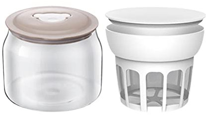 LOVIVER Nut Milk Maker Nut Milk Container Glass with Lid,Food Strainer Greek Yogurt