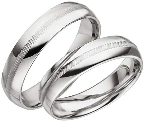 JC Trauringe 925er Sterling Silber Paar-Preis I Eheringe mit kostenfreier Gravur I Verlobungsringe | Paarringe | Partnerringe 5mm breit inkl. Etui I Größe 48 bis 72 I A15