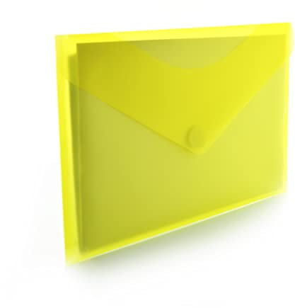 Packung mit 10 Mappen mit Klettverschluss, Größe A4+/Folio, Ref. 90153, Gelb, klassische durchscheinende Farben mit Soft-Touch-Oberfläche von Office Box (gelb)