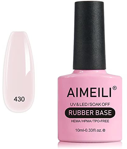 AIMEILI 5 en 1 esmalte de uñas con base de caucho transparente, empapado en UV/LED, gel adhesivo de strass - 10ml (430)