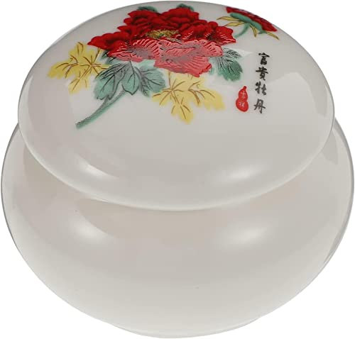 Keramik-Lippenbalsam-Topf Rouge-Gläser mit Deckel im chinesischen Stil, Mini-Rundkosmetik-Probenbehälter aus Porzellan, Teedose, Kanister für Cremes, Lippenstifte, Kaffee, Zucker, Gewürz, Salz, 50