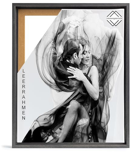 Bilderrahmen Leerrahmen für Leinwand Bilder auf Keilrahmen | Format 50x60 cm in Stahl Optik