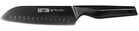 Quttin | Cuchillo Santoku Black Edition 17 cm Acero Inoxidable – Cuchillo Diseño Ergonómico y Profesional