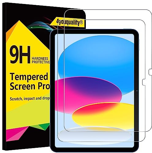 4youquality [2-Pack Screen Protector for iPad (A16) 11th/10th Generation (2025/2022) (iPad 11 & iPad 10), 9H Tempered Glass Film, Anti-Scratch, Impact-Resistant