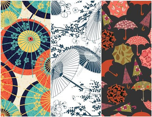 Heko Panels Oxford Stoff Panel Wasserdicht Mit 3 Mustern Canvas-Stoff Polyester Stoff Zum Nähen Nähstoffe Dekostoffe Wasserabweisend Blickdicht 121,5 x 153 cm Regenschirme Wetter Orientalisch