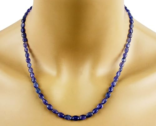 Generisch Tansanit Kette – Collier in blau, oval, 64,50 Karat