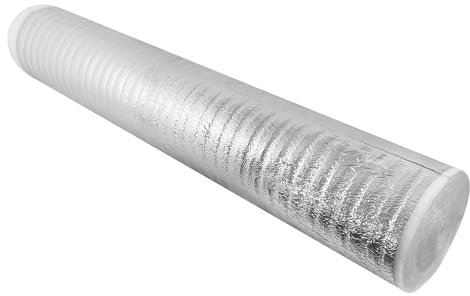 PILBELLES Aislante Térmico Acústico de Aluminio y Espuma Impermeable por metros | 60 cm x 2.5 m | Ventanas, Radiadores, Cajón Persianas, Puertas, Camper, Buhardilla, Uso Industrial, Viviendas