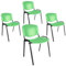 Topsit Büro & More 4er Set Besucherstühle, stapelbarer Konferenzstuhl, mit Sitz und Rückenlehne aus Kunststoff. (Grün)