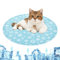 PETTOM Kühlmatte Hund Katze, Kühlmatte für Hunde Selbstkühlend, Hunde Kühldecke für Sommer, Kühldecke für Katzen Kratzfest Ø47cm