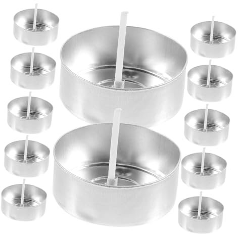 NUOBESTY 1 Jeu Kit De Fabrication De Bougies Bricolage 100 Pièces Tasse De Boîtes De Bougies Chauffe-plat Accessoires Contenants De Bougies En Étain Aluminium Moule Photophore