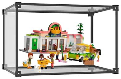 40x30x20cm Acryl Vitrine Schaukasten,Transparent Stapelbar Vitrine | Anwendbar auf 10248 21319 Modell StaubdichtSelbstaufbau mit Tür Für Spielzeug Figuren Modellautos Sammelfiguren Sammlung