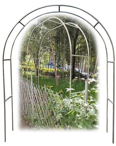 Garden Arbour Stainless Steel Frame Garden Arch - Large, Indoor Outdoor Support Arches For Roses, Climbers, Fruit, Strong Weather Resistant Archway(Size:2.4 * 2.4m(7.9 * 7.9ft))