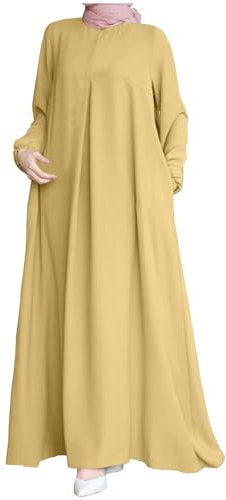 callmo Damen Kleid Muslimisches Einteiliges Gebetskleid für Damen Abaya Kleid Islamischer Naher Osten Dubai Türkei Maxi Abaya Kaftan mit Hijab Kleid in voller Länge