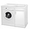 Liberoshopping Mobile lavatoio 105x60 cm in Pvc con vasca in resina portalavatrice Bianco (Vasca a Destra)