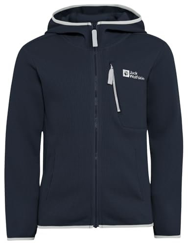 Jack Wolfskin Unisex Kinder Actamic Grid Midlayer Fleece-Jacke, Night Blue, 116 EU