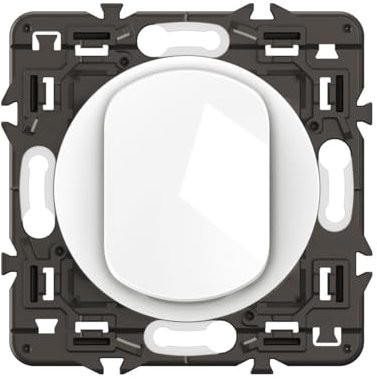 LEGRAND - Interrupteur Poussoir - 6A - Commande d'Eclairage Complète - Prêt à Installer à compléter avec une Plaque - Blanc