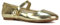 Women's Flat Dolly Shoes Ladies Closed Toe Mary Jane Slip On Gold Metallic Ballet Smart Work Girl School Shoes Pumps Size 6